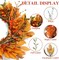 Artificial Orange Autumn Wreath with Pumpkin Berries Eucalyptus Maple Leaf Wreath for Front Door Window Wall Thanksgiving Harvest Festival Decor